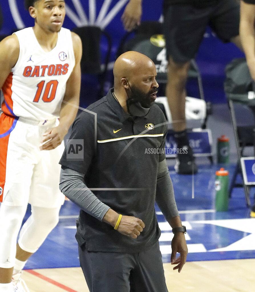 Brad Mcclenny Missouri head coach Cuonzo Martin watches from the sideline during an NCAA college basketball game against Florida Wednesday, March 3, 2021 in Gainesville, Fla. (Brad McClenny/The Gainesville Sun via AP)