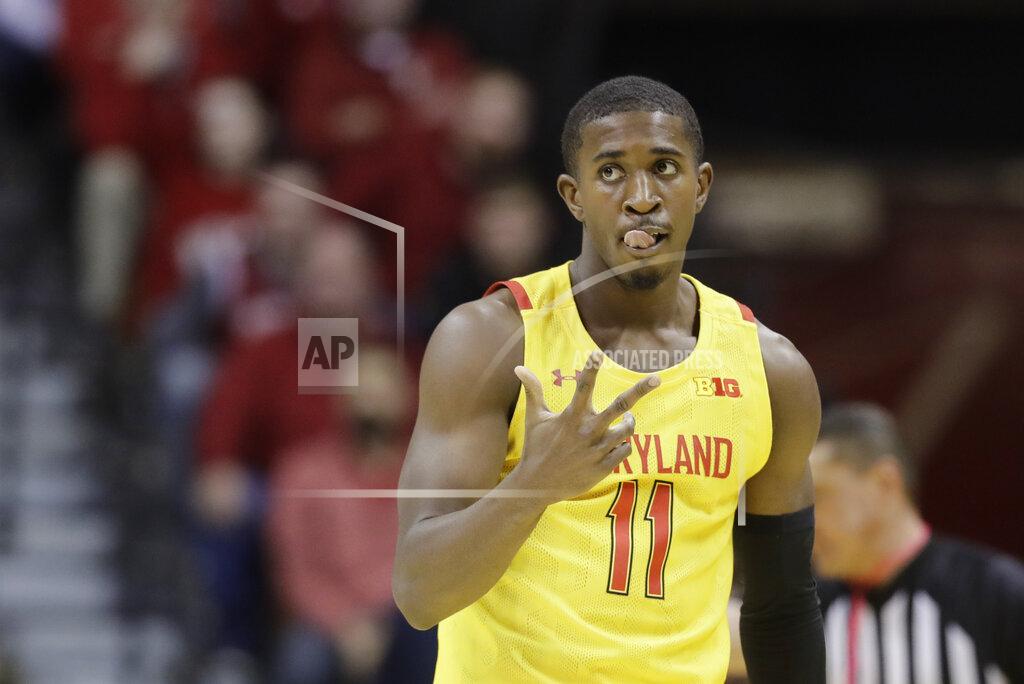 Darron Cummings Maryland's Darryl Morsell (11) reacts after making a basket during the first half of an NCAA college basketball game against Indiana, Sunday, Jan. 26, 2020, in Bloomington, Ind. (AP Photo/Darron Cummings)