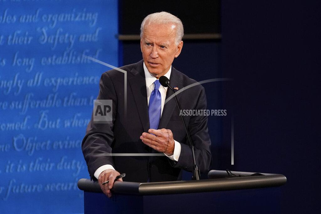 Morry Gash Democratic presidential candidate former Vice President Joe Biden answers a question during the second and final presidential debate Thursday, Oct. 22, 2020, at Belmont University in Nashville, Tenn. (AP Photo/Morry Gash, Pool)