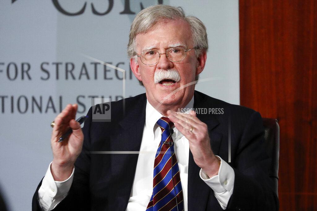 Pablo Martinez Monsivais FILE - In this Sept. 30, 2019, file photo, former national security adviser John Bolton gestures while speakings at the Center for Strategic and International Studies in Washington. (AP Photo/Pablo Martinez Monsivais, File)