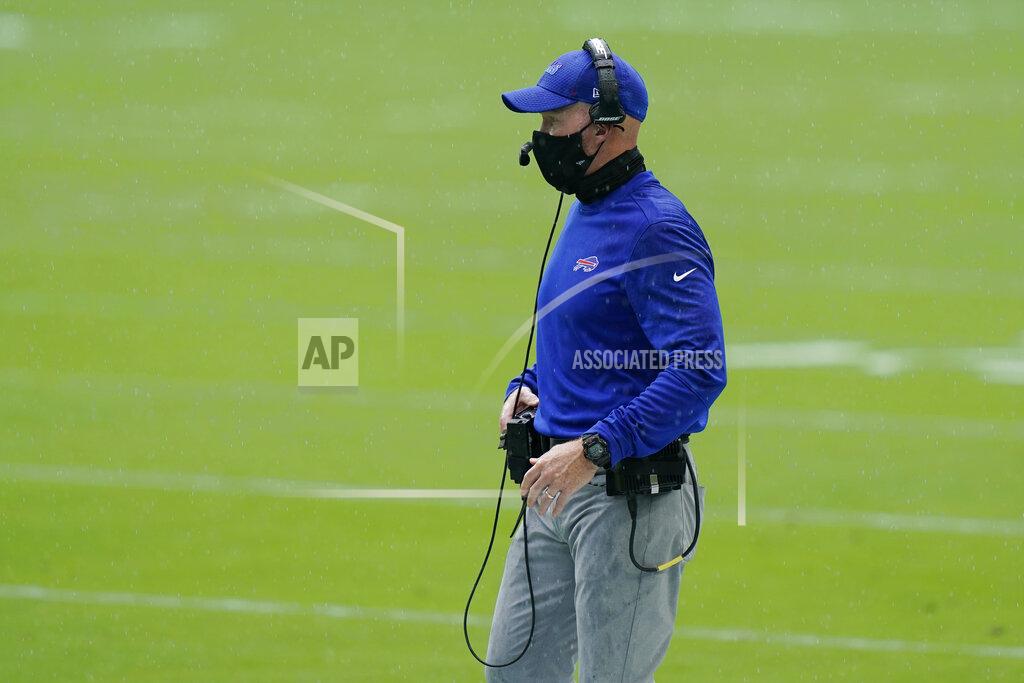 Lynne Sladky Buffalo Bills head coach Sean McDermott watches from the sidelines, during the first half of an NFL football game against the Miami Dolphins, Sunday, Sept. 20, 2020, in Miami Gardens, Fla. (AP Photo/Lynne Sladky)