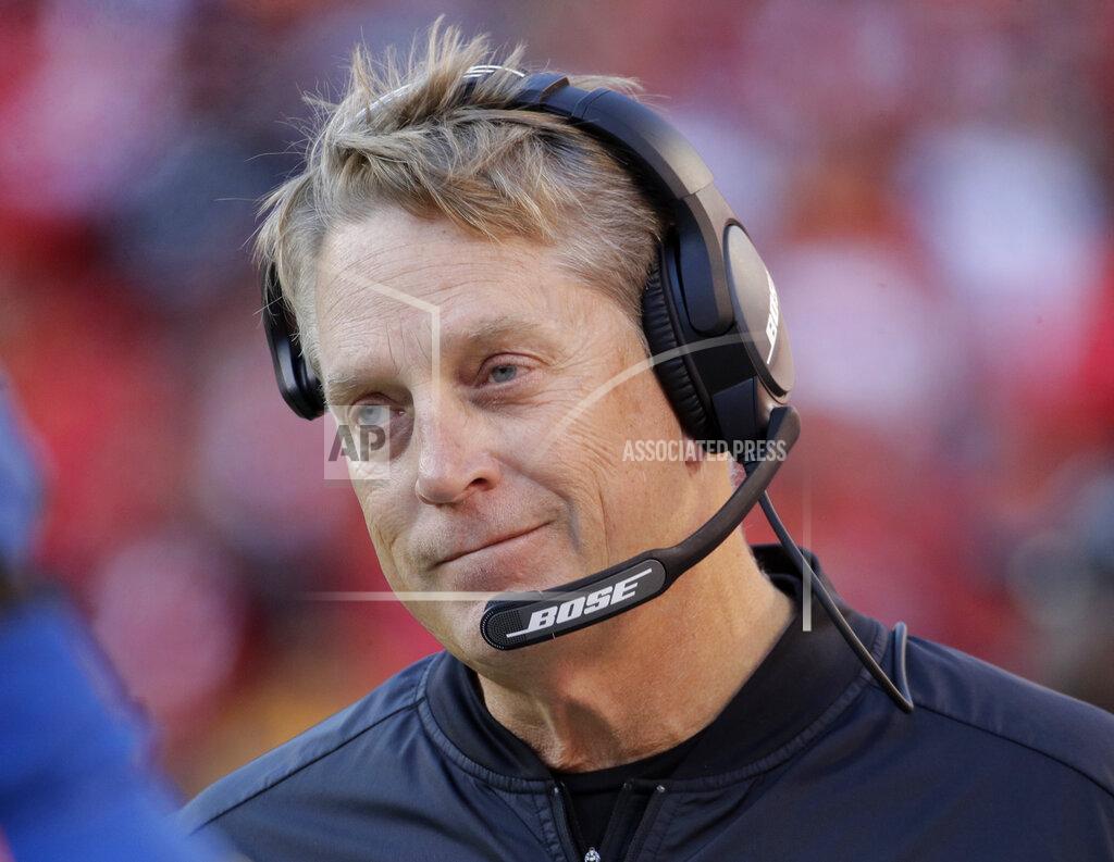 Charlie Riedel FILE - In this Dec. 10, 2017, file photo, Oakland Raiders head coach Jack Del Rio watches during the second half of an NFL football game against the Kansas City Chiefs, in Kansas City, Mo. The Washington Redskins have hired Jack Del Rio as defensive coordinator. The Redskins added the former head coach of the Oakland Raiders on Thursday, Jan. 2, 2020, a day after hiring Ron Rivera as head coach. (AP Photo/Charlie Riedel, File)