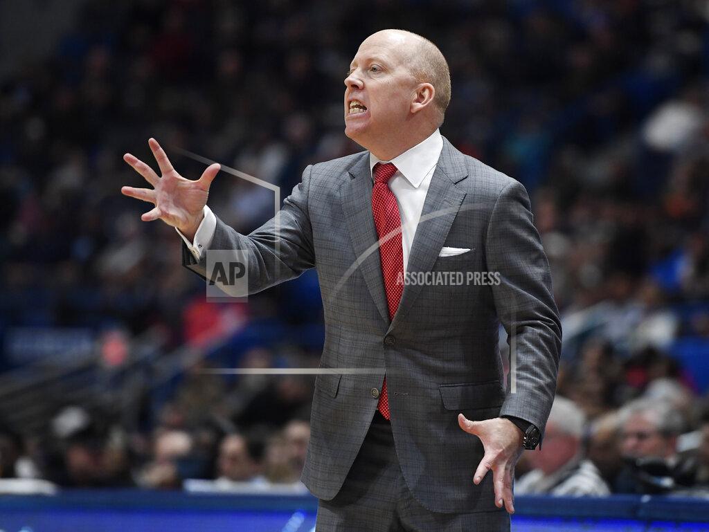 Jessica Hill Cincinnati head coach Mick Cronin reacts during the second half of an NCAA college basketball game against Connecticut, Sunday, Feb. 24, 2019, in Hartford, Conn. (AP Photo/Jessica Hill)
