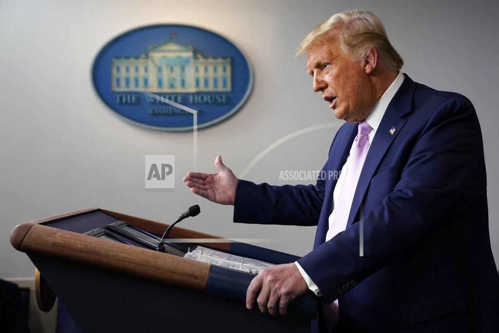 President Donald Trump speaks during a news conference at the White House, Wednesday, Aug. 19, 2020, in Washington. (AP Photo/Evan Vucci)