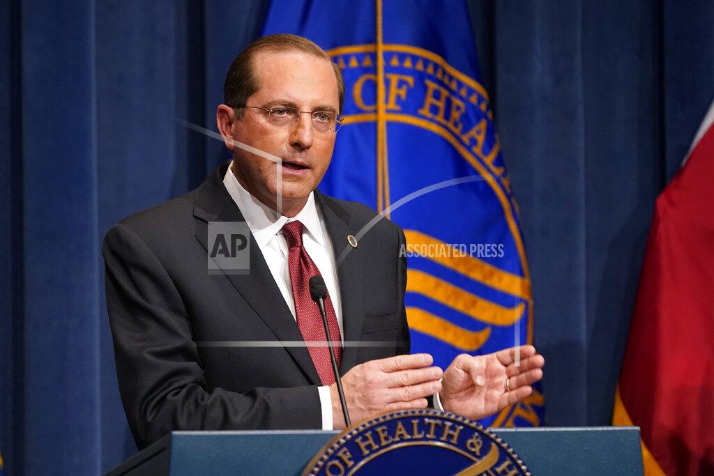 Health and Human Services Secretary Alex Azar speaks during a news conference on Operation Warp Speed and COVID-19 vaccine distribution, Tuesday, Jan. 12, 2021, in Washington. (AP Photo/Patrick Semansky, Pool)