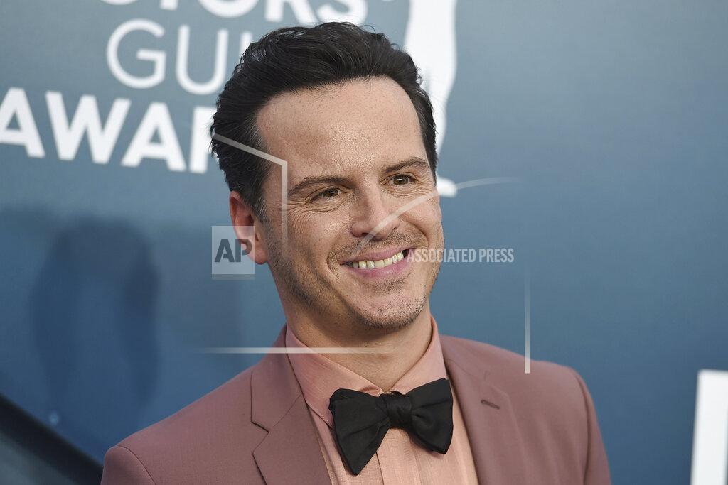 Jordan Strauss FILE - In this Jan. 19, 2020, file photo, Andrew Scott arrives for the 26th annual Screen Actors Guild Awards at the Shrine Auditorium & Expo Hall in Los Angeles. Scott and Ian McKellen were among acting winners as Britain’s Laurence Olivier Awards celebrated the best of the London stage in bittersweet fashion Sunday night, Oct. 25, 2020 - most U.K. theaters remain closed because of the coronavirus pandemic.(Photo by Jordan Strauss/Invision/AP, File)