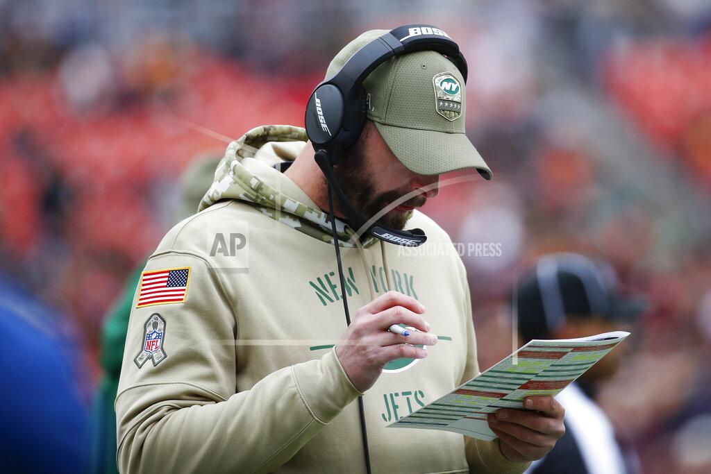 Alex Brandon New York Jets head coach Adam Gase on the sidelines in the first half of an NFL football game against the Washington Redskins, Sunday, Nov. 17, 2019, in Landover, Md. (AP Photo/Alex Brandon)