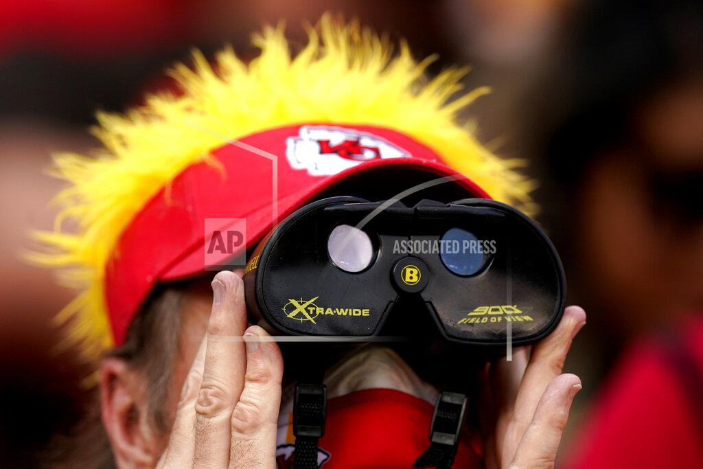 Charlie Riedel A fan watches during the second half of an NFL football game between the Kansas City Chiefs and the Cleveland Browns Sunday, Sept. 12, 2021, in Kansas City, Mo. (AP Photo/Charlie Riedel)