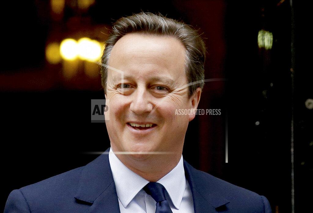 FILE - In this Monday, June 27, 2016 file photo, the then Britain's Prime Minister David Cameron leaves 10 Downing Street in London, to address Parliament on Britain's European Union referendum choice to leave. Former British Prime Minister David Cameron has broken his silence on allegations that he improperly lobbied government officials on behalf of a financial services firm, saying there are “important lessons to be learnt” from the scandal. The comments, released late Sunday April 11, 2021 in an 1,800-word written statement, are Cameron’s first since Greensill Capital collapsed more than a month ago, threatening thousands of jobs at a British steelmaker it had financed. (AP Photo/Matt Dunham, File)