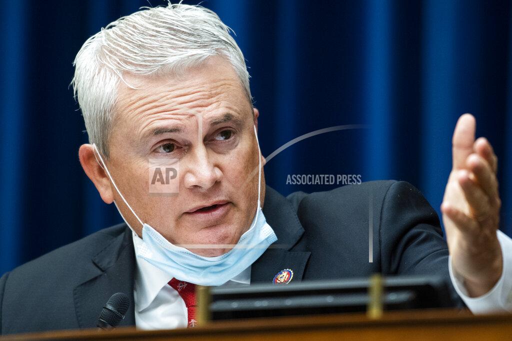 Tom Williams Ranking member Rep. James Comer, R-Ky., questions Postmaster General Louis DeJoy during a House Oversight and Reform Committee hearing on the Postal Service on Capitol Hill, Monday, Aug. 24, 2020, in Washington. (Tom Williams/Pool via AP)