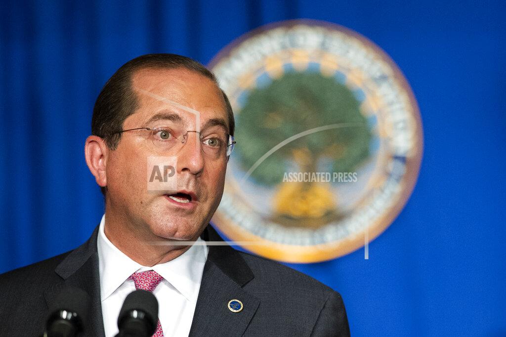 Department of Health and Human Services Secretary Alex Azar speaks during a White House Coronavirus Task Force briefing at the Department of Education building Wednesday, July 8, 2020, in Washington. (AP Photo/Manuel Balce Ceneta)