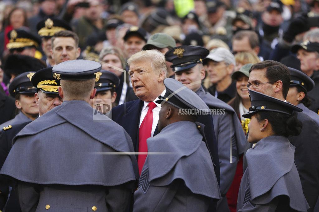 Matt Rourke President Donald Trump meets with Army cadets ahead of an NCAA college football between Army and Navy, Saturday, Dec. 8, 2018, in Philadelphia. (AP Photo/Matt Rourke)