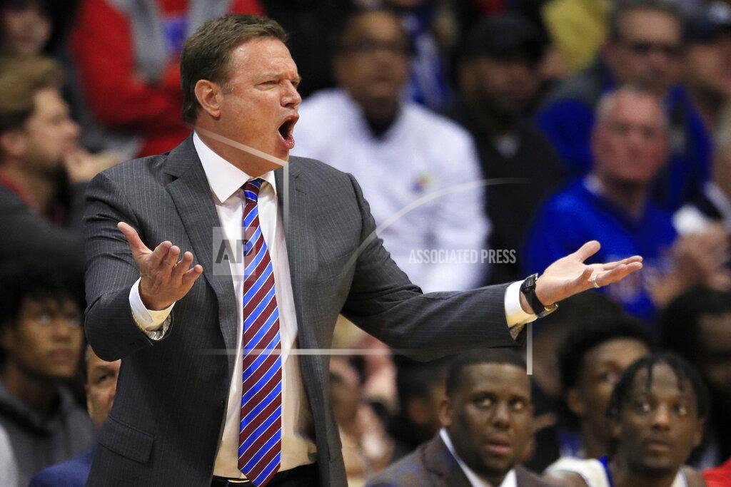 Orlin Wagner Kansas head coach Bill Self directs his team during the first half of an NCAA college basketball game against Milwaukee in Lawrence, Kan., Tuesday, Dec. 10, 2019. (AP Photo/Orlin Wagner)