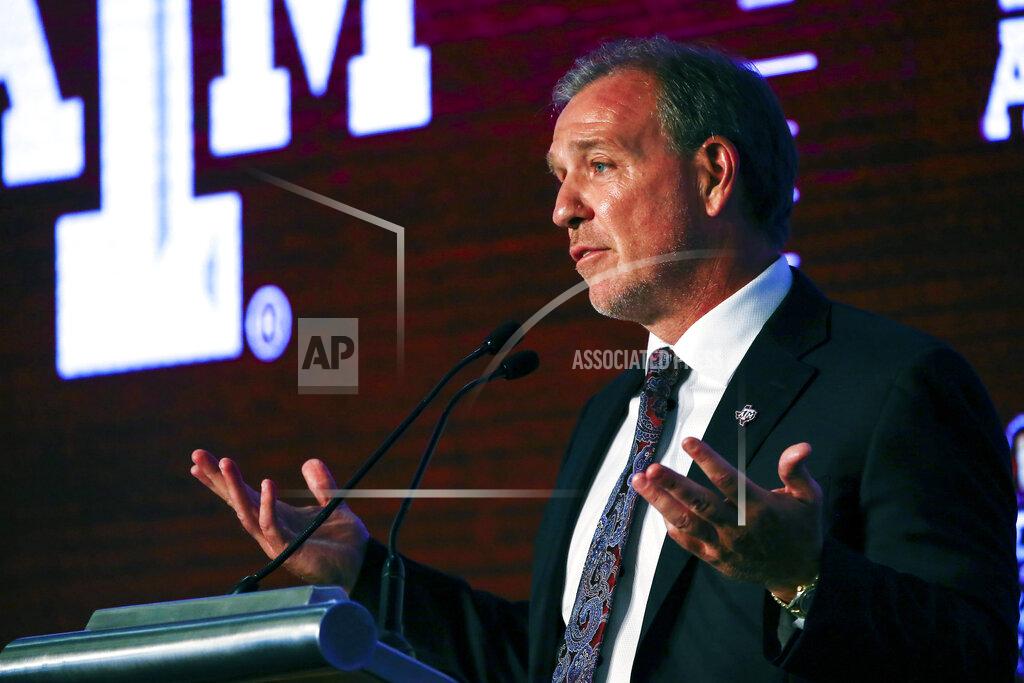 Butch Dill Texas A&M head coach Jimbo Fisher speaks during the NCAA college football Southeastern Conference Media Days, Tuesday, July 16, 2019, in Hoover, Ala. (AP Photo/Butch Dill)