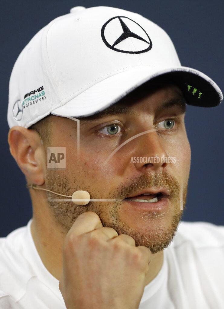 Mercedes driver Valtteri Bottas, of Finland, speaks during a press conference ahead of Sunday's Formula One Brazilian Grand Prix, at the Interlagos racetrack in Sao Paulo, Brazil, Thursday, Nov. 14, 2019. (AP Photo/Nelson Antoine)