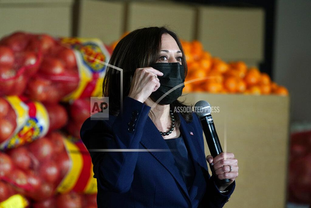 Jacquelyn Martin Vice President Kamala Harris speaks during a visit with the Culinary Union at the Culinary Academy of Las Vegas, Monday March 15, 2021, in Las Vegas. (AP Photo/Jacquelyn Martin)