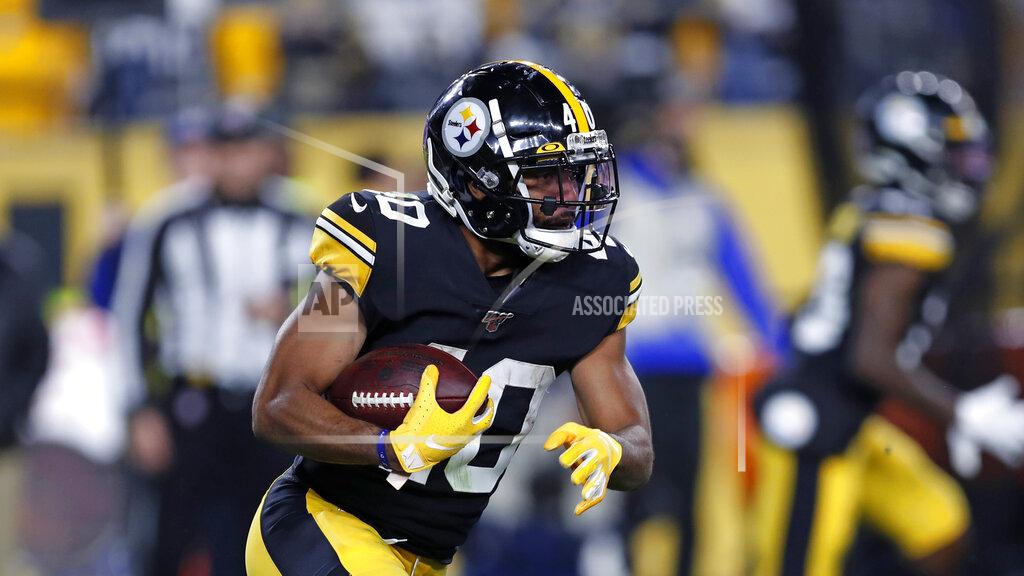Keith Srakocic Pittsburgh Steelers running back Tony Brooks-James (40) carries the football during the second half of an NFL football game against the Los Angeles Rams in Pittsburgh, Sunday, Nov. 10, 2019. (AP Photo/Keith Srakocic)