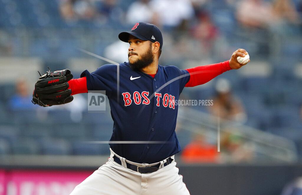 Noah K. Murray Boston Red Sox starting pitcher Eduardo Rodriguez delivers a pitch to a New York Yankees batter during the first inning of a baseball game Saturday, June 5, 2021, in New York. (AP Photo/Noah K. Murray)