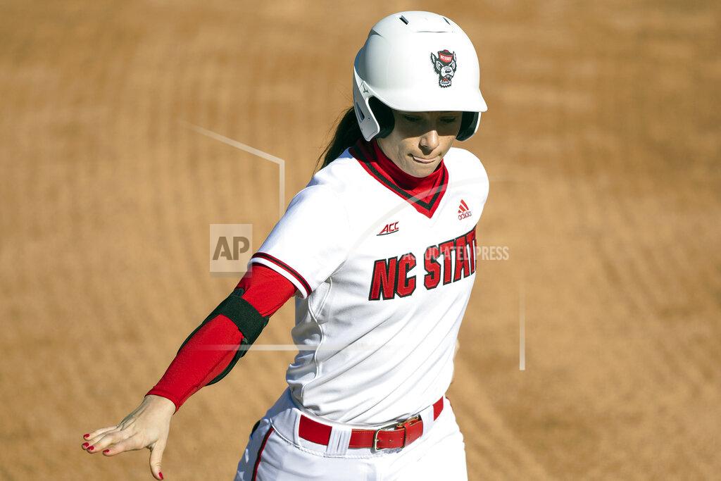 Ben Mckeown FILE - North Carolina State's Tatyana Forbes (16) runs to first base during an NCAA softball game against Boston College in Raleigh, N.C., in this Wednesday, Feb. 17, 2021, file photo. Division I softball is providing a training ground this season for players preparing for the 2021 Olympics. Oklahoma’s Nicole Mendes and North Carolina State’s Tatyana Forbes will play for Mexico, their schools said. (AP Photo/Ben McKeown, File)