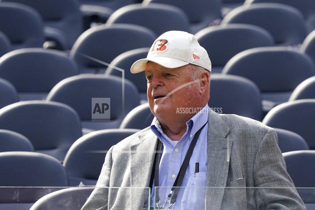 Marcio Jose Sanchez FILE - Cincinnati Bengals owner Mike Brown waits to take part in the Super Bowl team photo for the NFL football team Saturday, Feb. 12, 2022, inside SoFi Stadium in Inglewood, Calif. Bengals owner Mike Brown said the team already has an eye on structuring finances so they can pay Joe Burrow enough to stay in Cincinnati when the star quarterback becomes eligible to negotiate a new contract next year. (AP Photo/Marcio Jose Sanchez, FIle)