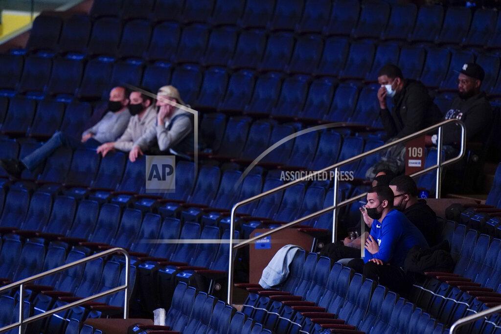 Frank Franklin Ii Fans watch during the first half of an NCAA college basketball game between Providence and DePaul in the Big East conference tournament Wednesday, March 10, 2021, in New York. (AP Photo/Frank Franklin II)