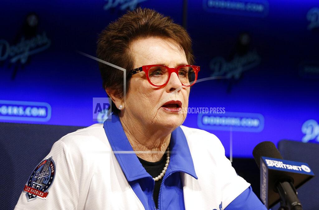Alex Gallardo FILE - In this Friday, Sept. 21, 2018, file photo, tennis champion Billie Jean King speaks during a news conference the Los Angeles Dodgers announced that she and her partner Ilana Kloss are joining the Los Angeles Dodgers ownership group in Los Angeles. Groups that advocate for civil rights and women’s rights have joined notable athletes in asking the NCAA to move the first and second rounds of the 2021 men’s basketball tournament out of Idaho after the state passed a law banning transgender women from competing in women’s sports. A letter sent and signed by a list of professional athletes including Megan Rapinoe, Billie Jean King, Jason Collins and Sue Bird calls for the NCAA to move the games set to be held March 2021 at Boise State University. (AP Photo/Alex Gallardo, File)