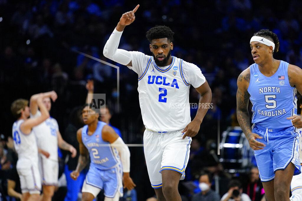 Matt Rourke UCLA's Cody Riley reacts during the second half of a college basketball game against North Carolina in the Sweet 16 round of the NCAA tournament, Friday, March 25, 2022, in Philadelphia. (AP Photo/Matt Rourke)