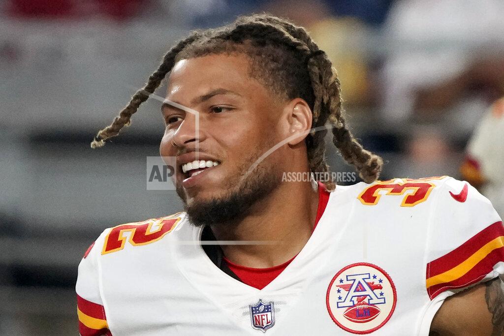 Rick Scuteri FILE - Kansas City Chiefs free safety Tyrann Mathieu (32) is shown during the first half of an NFL football game against the Arizona Cardinals, Friday, Aug. 20, 2021, in Glendale, Ariz. Derrick Henry and Tyrann Mathieu, 2020 All-Pro players, are among the 32 men chosen as finalists for the Walter Payton NFL Man of the Year award. (AP Photo/Rick Scuteri, File)