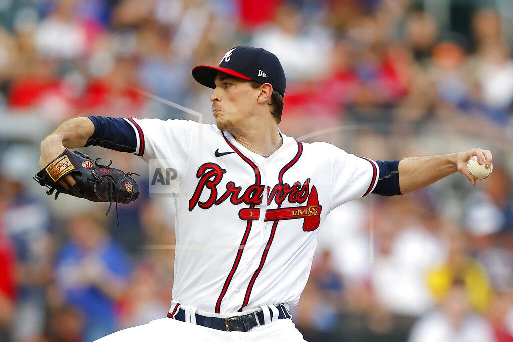 Todd Kirkland Atlanta Braves starting pitcher Max Fried delivers in the first inning of a baseball game against the Philadelphia Phillies, Tuesday, May 24, 2022, in Atlanta. (AP Photo/Todd Kirkland)