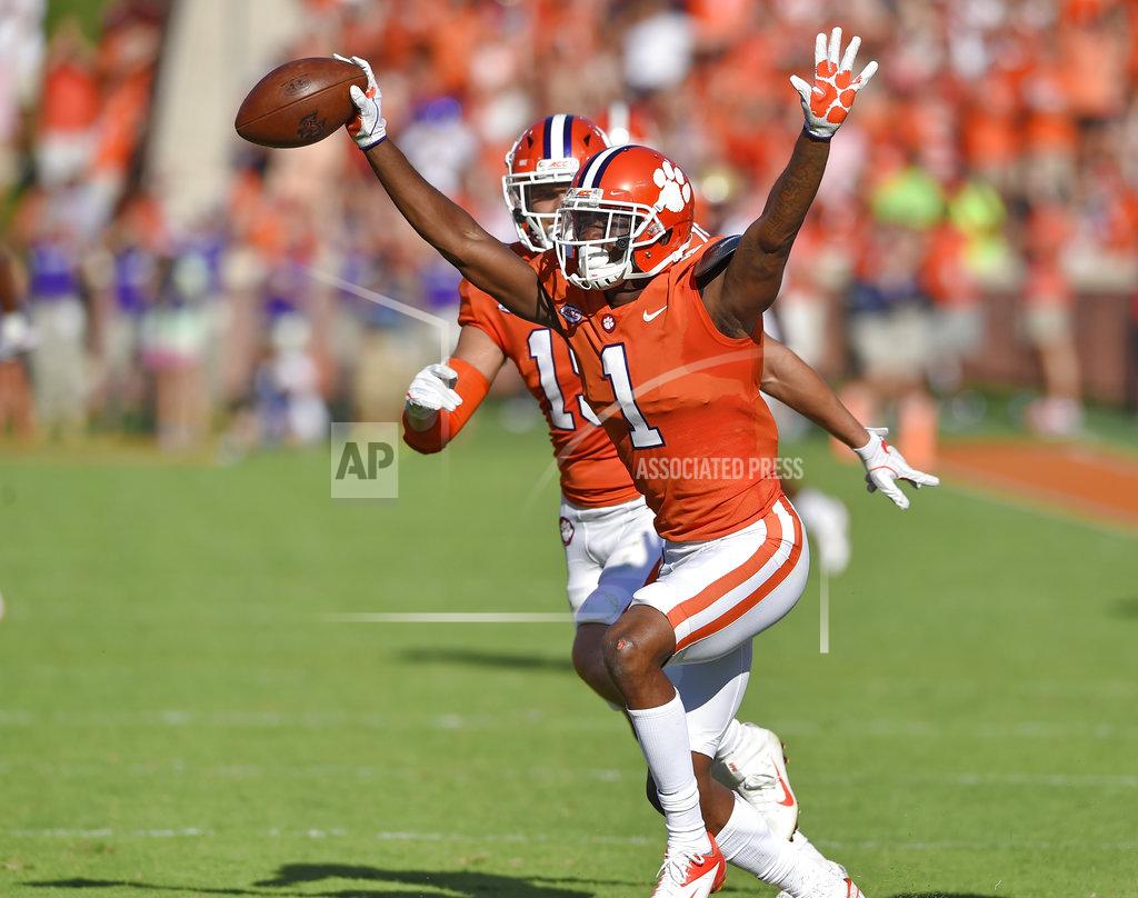 Richard Shiro Clemson's Trayvon Mullen reacts after making an interception during the first half of an NCAA college football game against Boston College, Saturday, Sept. 23, 2017, in Clemson, S.C. (AP Photo/Richard Shiro)