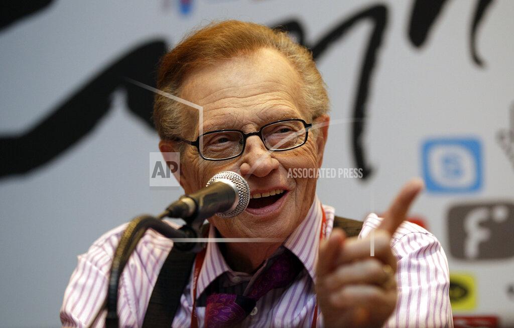 Lee Jin-Man FILE - In this May 25, 2011 file photo, Larry King answers reporters' question at a press conference for Seoul Digital Forum in Seoul, South Korea. King, who interviewed presidents, movie stars and ordinary Joes during a half-century in broadcasting, has died at age 87. Ora Media, the studio and network he co-founded, tweeted that King died Saturday, Jan. 23, 2021 morning at Cedars-Sinai Medical Center in Los Angeles. (AP Photo/Lee Jin-man, File)