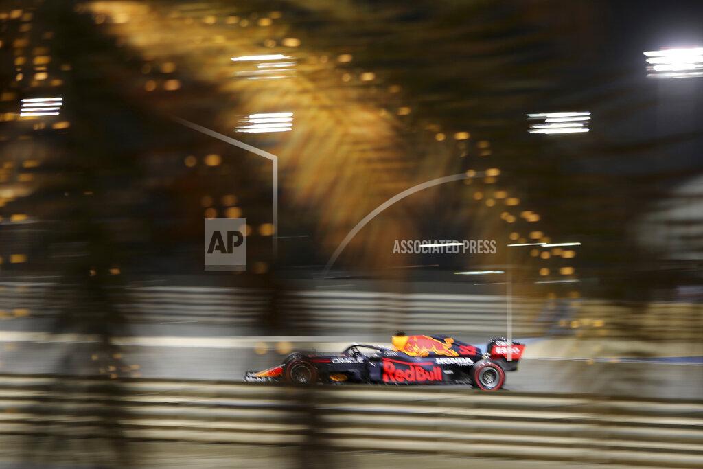 Kamran Jebreili Red Bull driver Max Verstappen of the Netherlands steers his car during the second free practice at the Formula One Bahrain International Circuit in Sakhir, Bahrain, Friday, March 26, 2021. The Bahrain Formula One Grand Prix will take place on Sunday. (AP Photo/Kamran Jebreili)