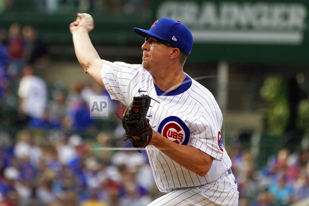 Nam Y. Huh Chicago Cubs starting pitcher Alec Mills throws against the Boston Red Sox during the first inning of a baseball game in Chicago, Saturday, July 2, 2022. (AP Photo/Nam Y. Huh)