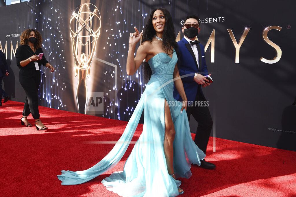 Chris Pizzello Michaela Jae "MJ" Rodriguez arrives at the 73rd Primetime Emmy Awards on Sunday, Sept. 19, 2021, at L.A. Live in Los Angeles. (AP Photo/Chris Pizzello)