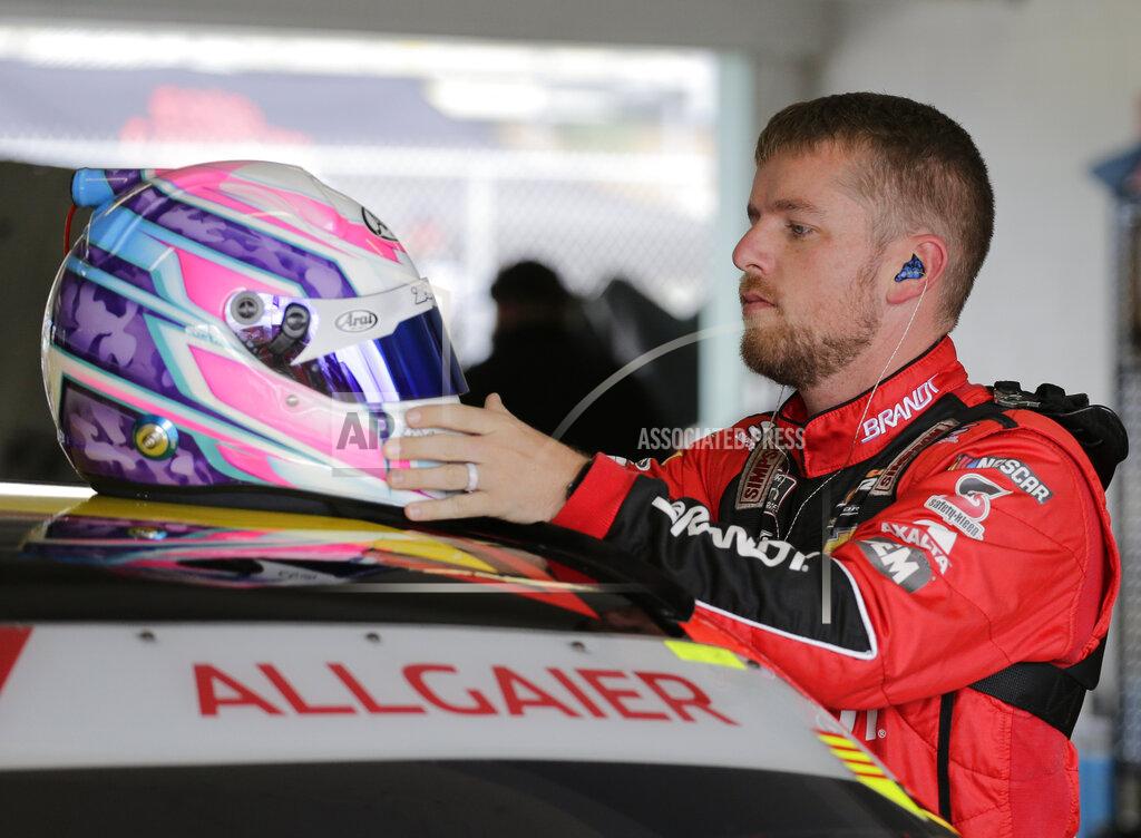 Terry Renna Justin Allgaier prepares for a NASCAR Xfinity Series auto race practice on Friday, Nov. 15, 2019, at Homestead-Miami Speedway in Homestead, Fla. Allgaier is one of four drivers racing for the series championship. (AP Photo/Terry Renna)