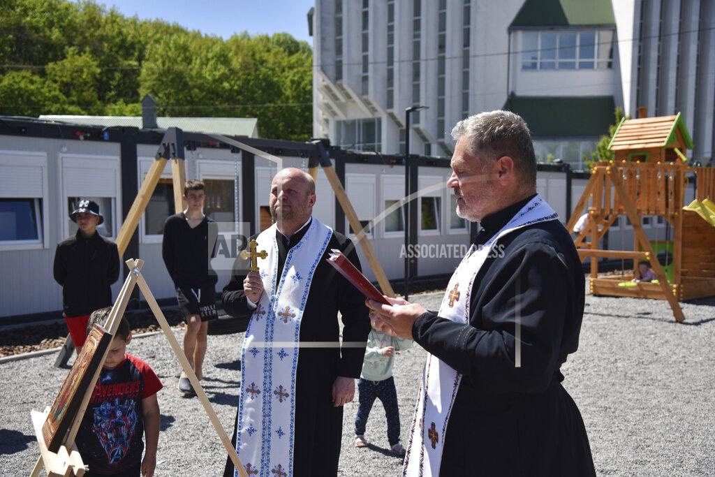 Modular town for refugees from the Russian military invasion of Ukraine in Lviv - 19 May 2022