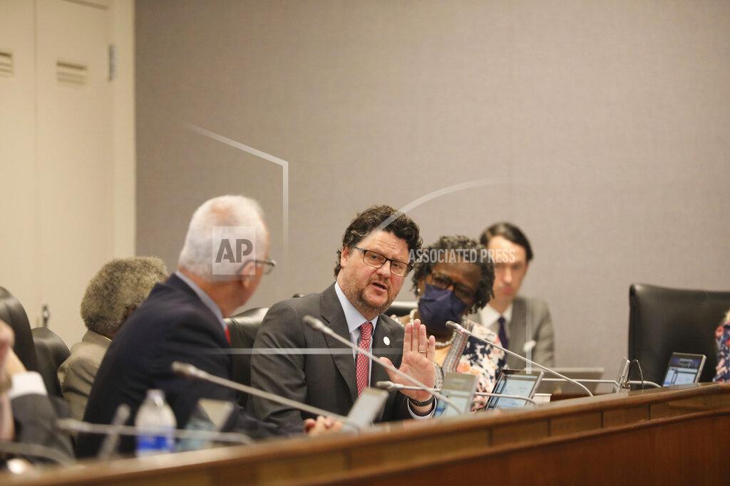 Jeffrey Collins South Carolina Rep. Gary Simrill, R-Rock Hill, explains a tax cut proposal he supports during a House Ways and Means Committee meeting on Thursday, May 5, 2022, in Columbia, S.C. (AP Photo/Jeffrey Collins)