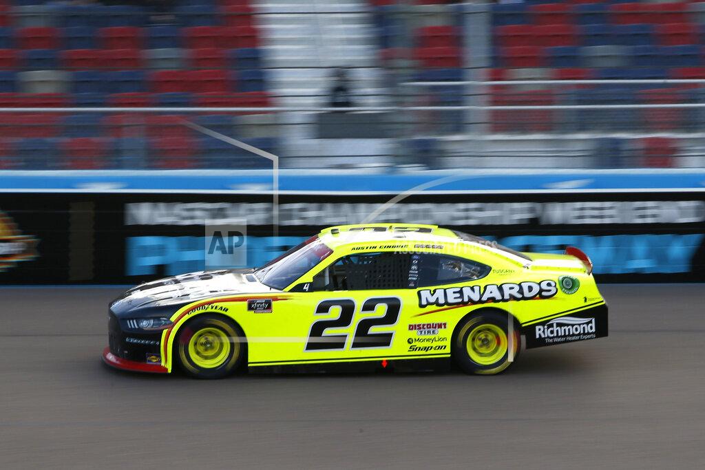Ralph Freso Austin Cindric races through Turn 4 during the NASCAR Xfinity Series auto race at Phoenix Raceway, Saturday, Nov. 7, 2020, in Avondale, Ariz. (AP Photo/Ralph Freso)