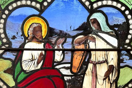 Stained glass window shows Jesus Christ with dark skin,... - Vimarsana News