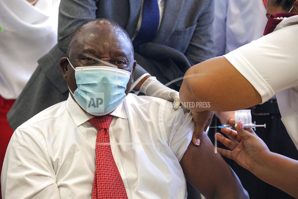 Gianluigi Guercia South African President Cyril Ramaphosa receives a Johnson and Johnson COVID-19 vaccine in Khayelitsha, Cape Town, South Africa, Wednesday, Feb. 17, 2021. Ramaphosa was among the first in his country to receive the vaccination to launch the inoculation drive in the country. (Gianluigi Guercia/Pool via AP)