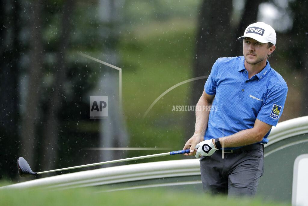 Frank Franklin Ii Mackenzie Hughes, of Canada, watches his tee shot on the 18th hole during the third round of the Travelers Championship golf tournament at TPC River Highlands, Saturday, June 27, 2020, in Cromwell, Conn. (AP Photo/Frank Franklin II)