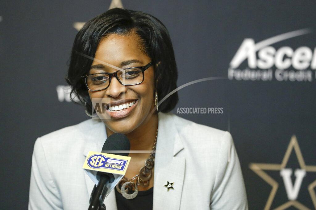 Mark Humphrey Vanderbilt interim athletic director Candice Lee answers questions during a news conference Wednesday, Feb. 5, 2020, in Nashville, Tenn. Former athletic director Malcolm Turner resigned Tuesday, Feb. 4, after one year at the school. (AP Photo/Mark Humphrey)