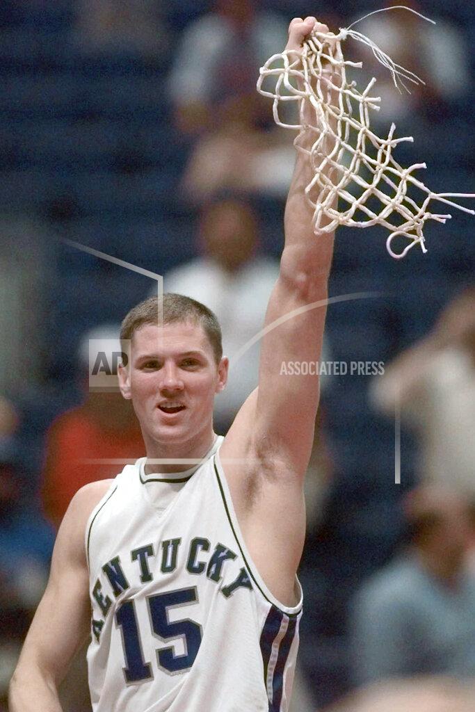 Susan Ragan FILE - In this March 30, 1998, file photo, Kentucky's Jeff Sheppard (15) celebrates after cutting down the net following the Wildcats' 78-69 win over Utah in the NCAA men's Final Four championship game in San Antonio. Sheppard works as a financial planner now and is over two decades removed from the time he helped Kentucky win the NCAA Tournament Yet he still gets asked regularly about his role in the Wildcats’ 1998 national championship.(AP Photo/Susan Ragan, File)