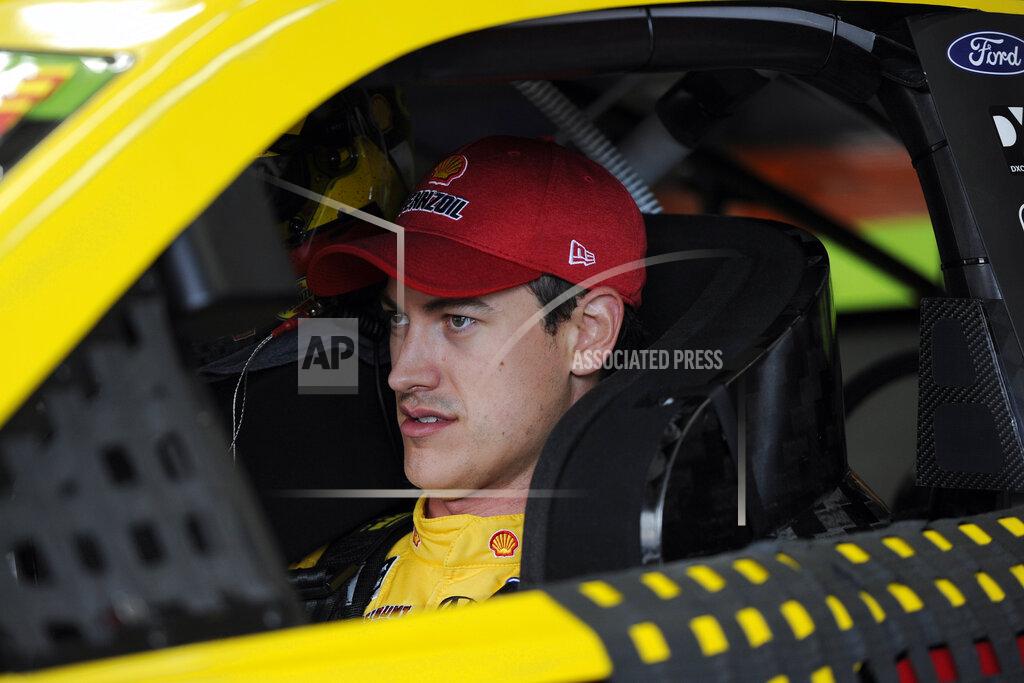 Mike Mccarn Joey Logano is seen in his car during practice for Sunday's NASCAR Cup Series auto race at Charlotte Motor Speedway in Concord, N.C., Saturday, Sept. 28, 2019. (AP Photo/Mike McCarn)
