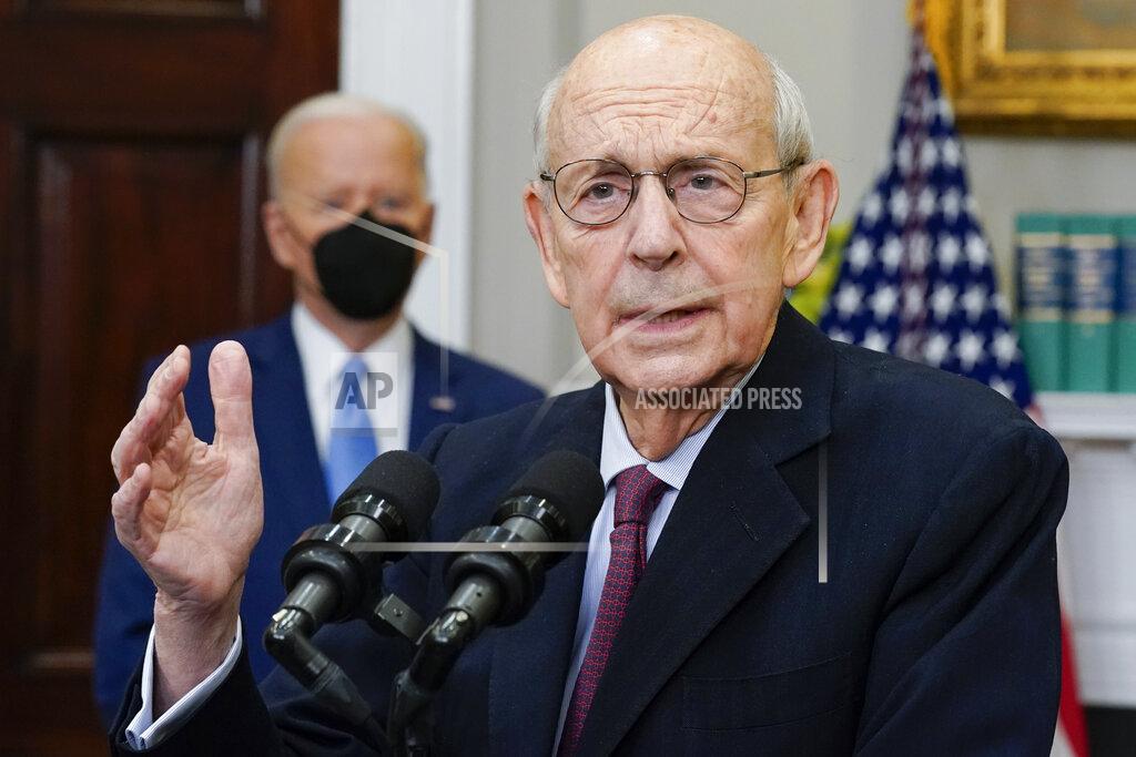 Andrew Harnik FILE - President Joe Biden listens as Supreme Court Associate Justice Stephen Breyer announces his retirement in the Roosevelt Room of the White House in Washington, Jan. 27, 2022. Breyer said in a letter to President Joe Biden that his retirement will take effect on Thursday, June 30, at noon, after nearly 28 years on the nation’s highest court. (AP Photo/Andrew Harnik, File)