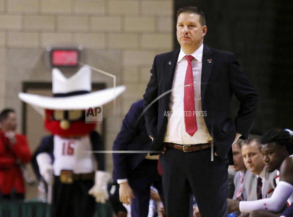 Ben Powell Texas Tech coach Chris Beard watches as his team during an NCAA college basketball game against Houston Baptist on Wednesday, Nov. 13, 2019, in Midland, Texas. (Ben Powell/Odessa American via AP)