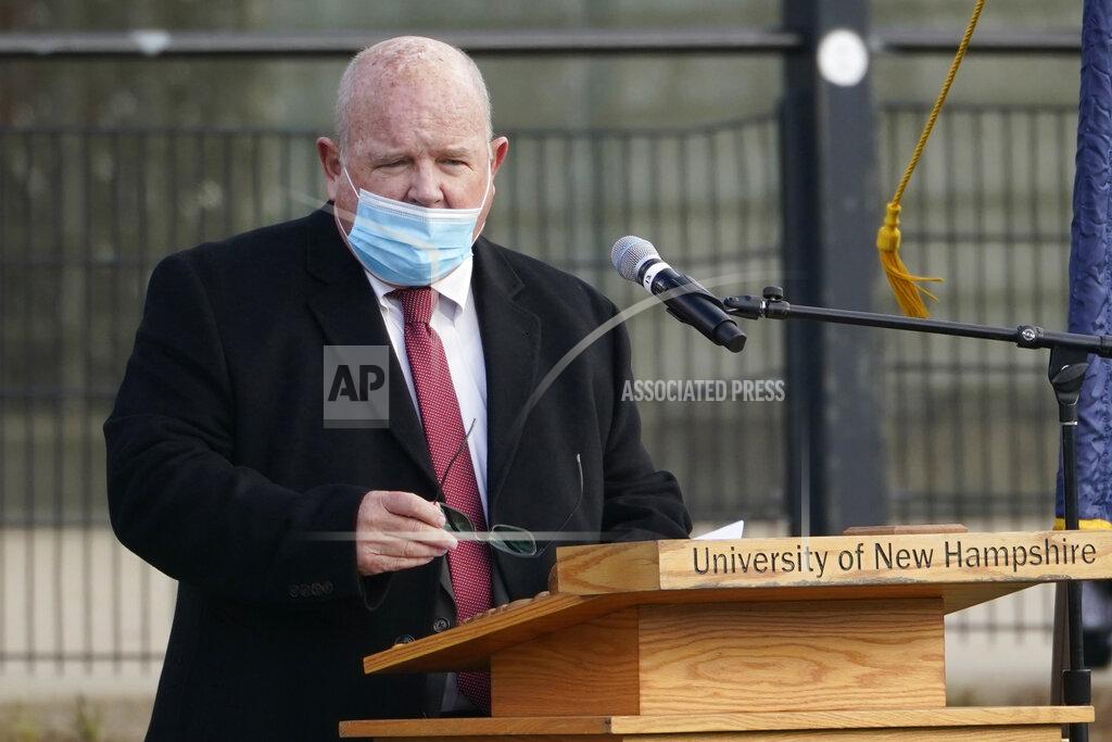 Elise Amendola FILE - In this Dec. 2, 2020, file photo, New Hampshire House Speaker Dick Hinch speaks during an outdoor legislative session at the University of New Hampshire in Durham, N.H. Hinch died of COVID-19 on Dec. 9, at age 71, just a week after he was sworn in as leader of the state's newly Republican-led Legislature. The coronavirus pandemic was New Hampshire's top story of 2020. (AP Photo/Elise Amendola, File)
