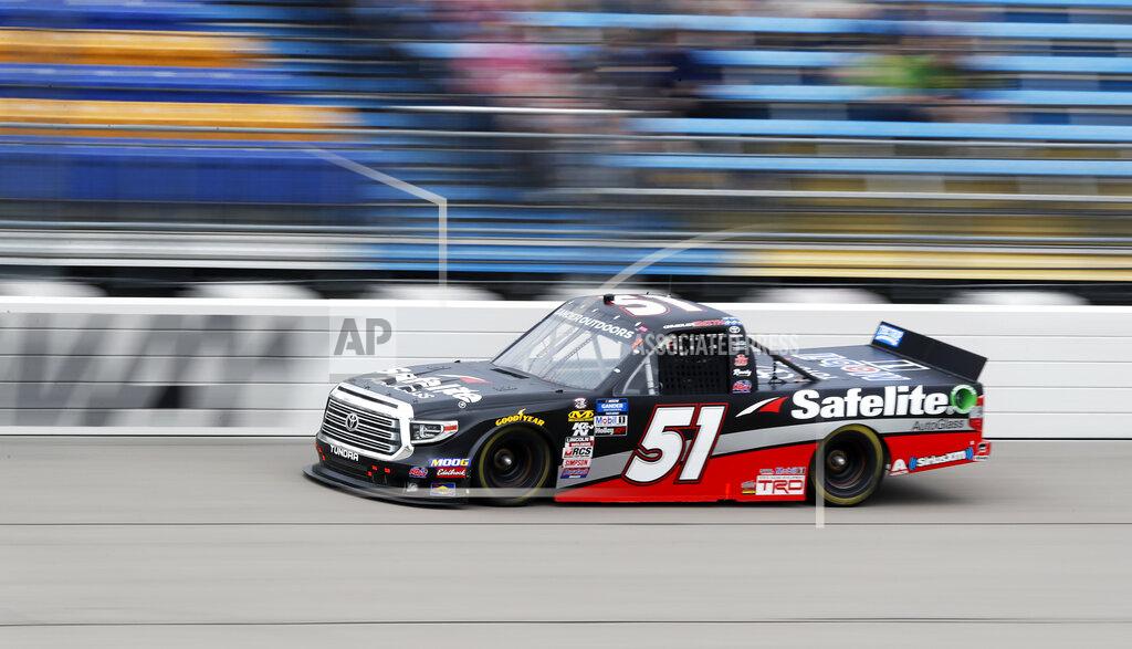 Charlie Neibergall Chandler Smith races his truck during the NASCAR Truck Series auto race, Sunday, June 16, 2019, at Iowa Speedway in Newton, Iowa. (AP Photo/Charlie Neibergall)