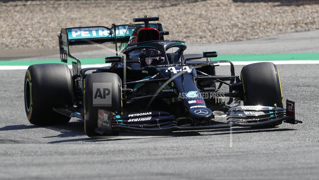 Darko Bandic Mercedes driver Lewis Hamilton of Britain steers his car during the second practice session for the Styrian Formula One Grand Prix at the Red Bull Ring racetrack in Spielberg, Austria, Friday, July 10, 2020. The Styrian F1 Grand Prix will be held on Sunday. (AP Photo/Darko Bandic, Pool)