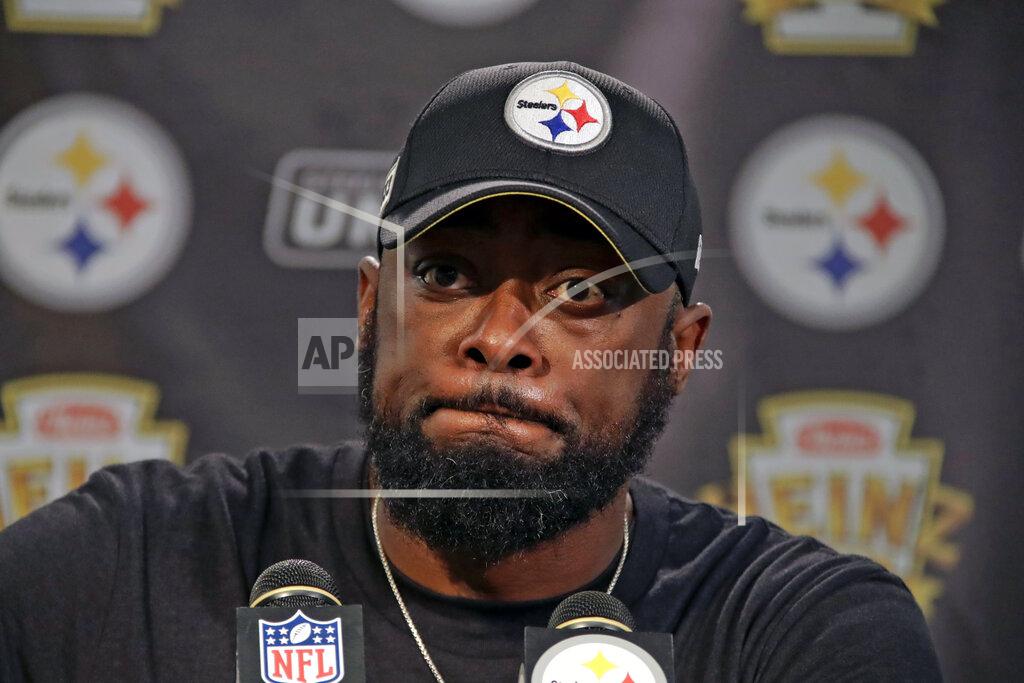 Gene J. Puskar Pittsburgh Steelers head coach Mike Tomlin meets with reporters after an overtime loss to the Baltimore Ravens in an NFL football game in Pittsburgh, Sunday, Oct. 6, 2019. (AP Photo/Gene J. Puskar)